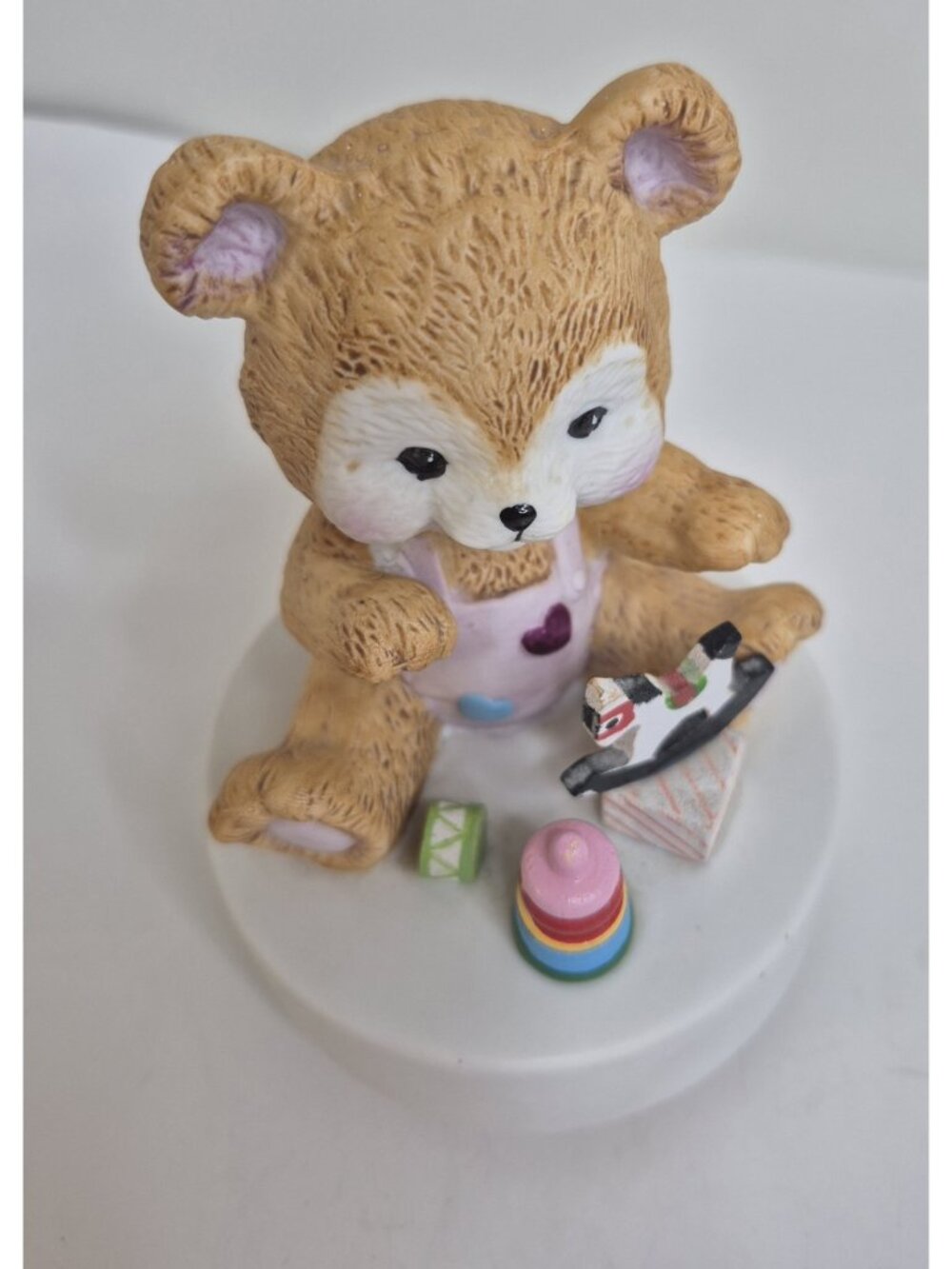 Vtg Wind Up Musical Porcelain Bear And Toys Plays "My Favorite Things"